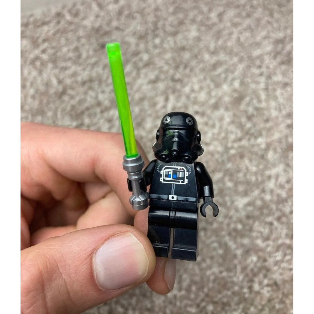 Lego Star Wars TIE Interceptor Pilot Black Head Stormtrooper Minifig